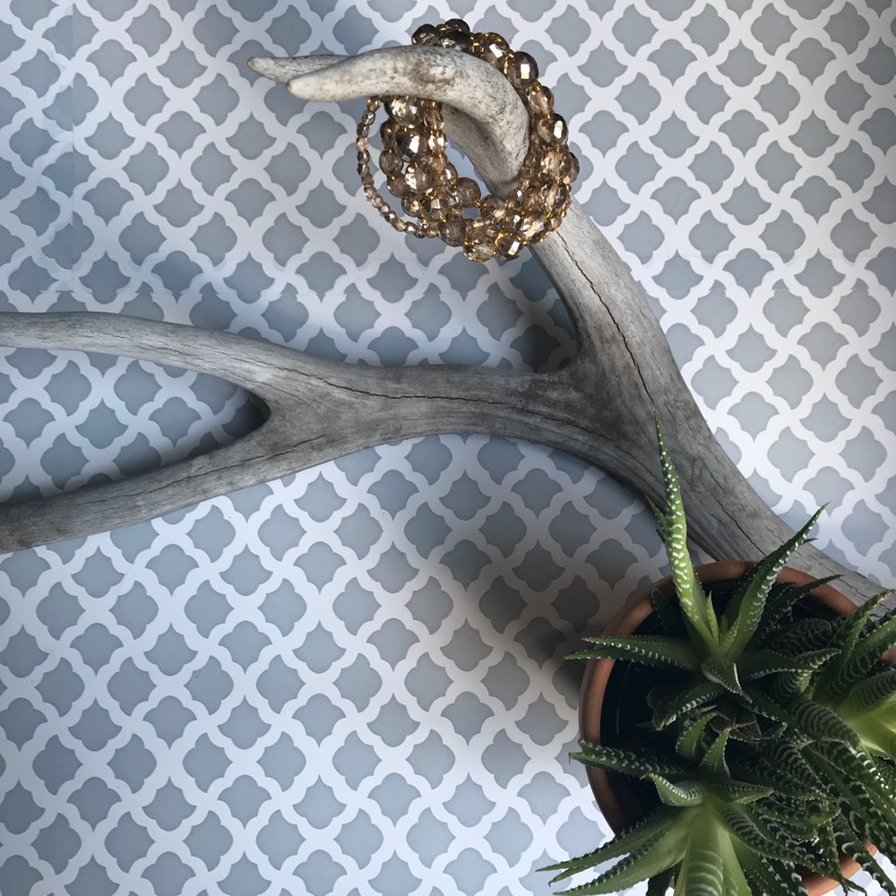 Gold and amber multi string bracelet